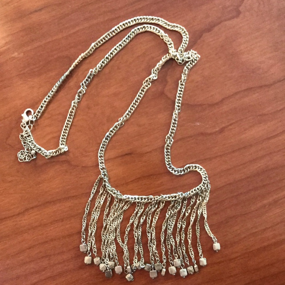 Long gold dangle necklace